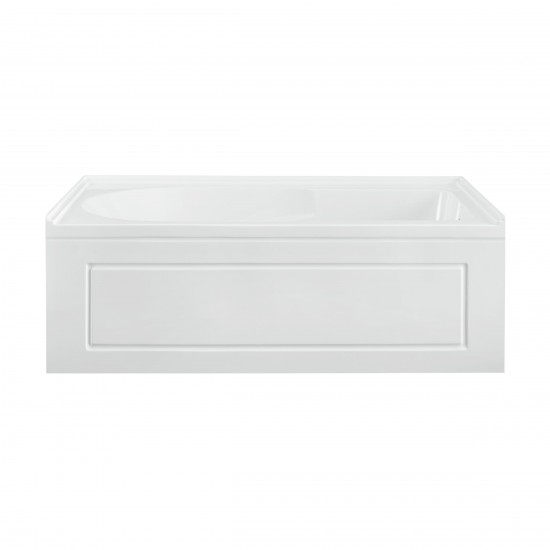 Concorde 60x32 Acrylic Glossy White, Alcove, Integral, RH Drain, Apron Bathtub