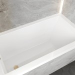 Voltaire 54 in x 30 in Acrylic Glossy White, Alcove, Left-Hand Drain, Bathtub