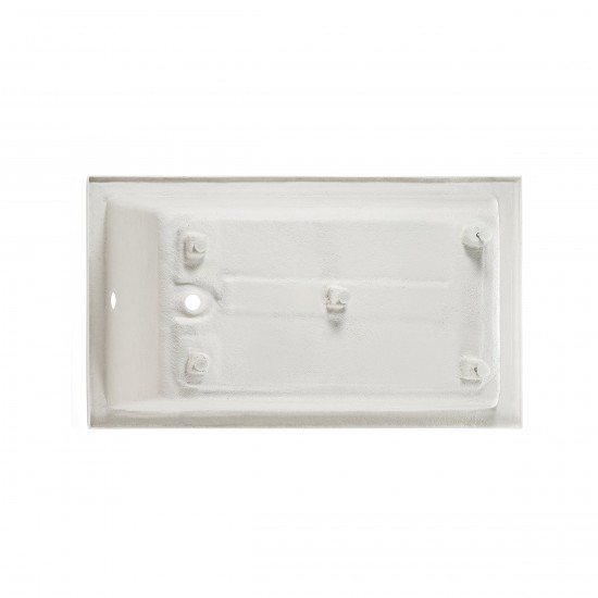 Voltaire 54 in x 30 in Acrylic Glossy White, Alcove, Left-Hand Drain, Bathtub