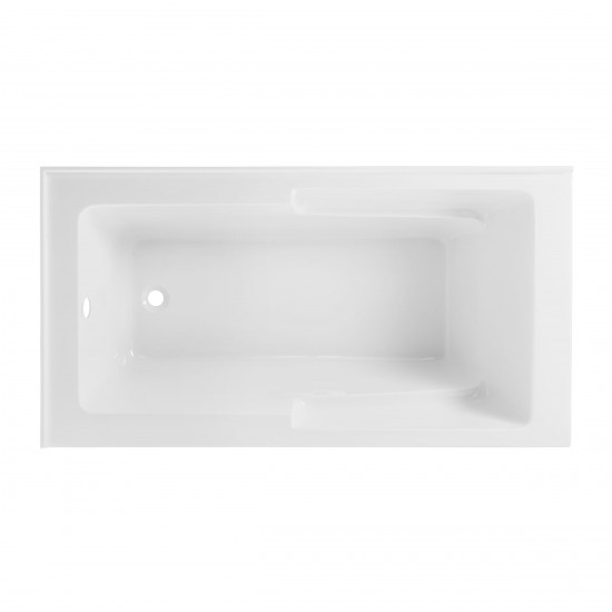 Claire 60" x 32" Left-Hand Drain Drain Alcove Tub with Corner Apron