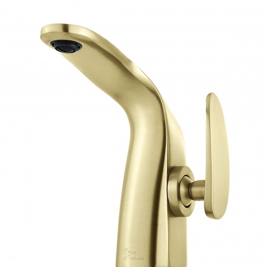 Chateau Single Hole, Single-Handle, Bathroom Faucet in Brushed Gold
