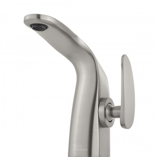 Chateau Single Hole, Single-Handle, Bathroom Faucet in Brushed Nickel