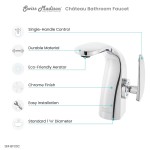 Chateau Single Hole, Single-Handle, Bathroom Faucet in Chrome, SM-BF00C