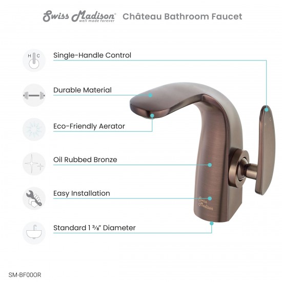 Chateau Single Hole, Single-Handle, Bathroom Faucet in Oil Rubbed Bronze