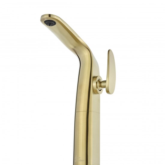 Chateau Single Hole, Single-Handle, High Arc Bathroom Faucet in Brushed Gold