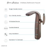 Chateau Single Hole, Single-Handle, High Arc Bathroom Faucet, Oil Rubbed Bronze