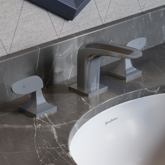 Chateau 8 in. Widespread, 2-Handle, Bathroom Faucet in Gunmetal Grey
