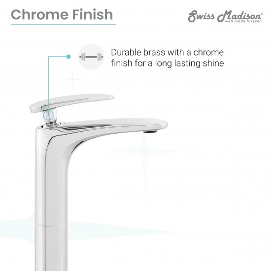 Sublime Single Hole, Single-Handle, High Arc Bathroom Faucet in Chrome