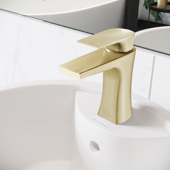 Monaco Single Hole, Single-Handle, Bathroom Faucet in Brushed Gold