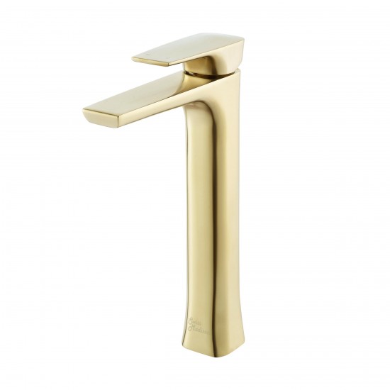 Monaco Single Hole, Single-Handle, High Arc Bathroom Faucet in Brushed Gold