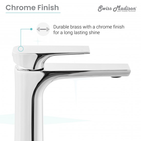 Monaco Single Hole, Single-Handle, High Arc Bathroom Faucet in Chrome