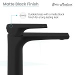 Monaco Single Hole, Single-Handle, High Arc Bathroom Faucet in Matte Black