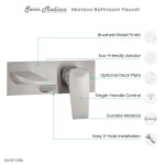 Monaco Single-Handle, Wall-Mount, Bathroom Faucet in Brushed Nickel