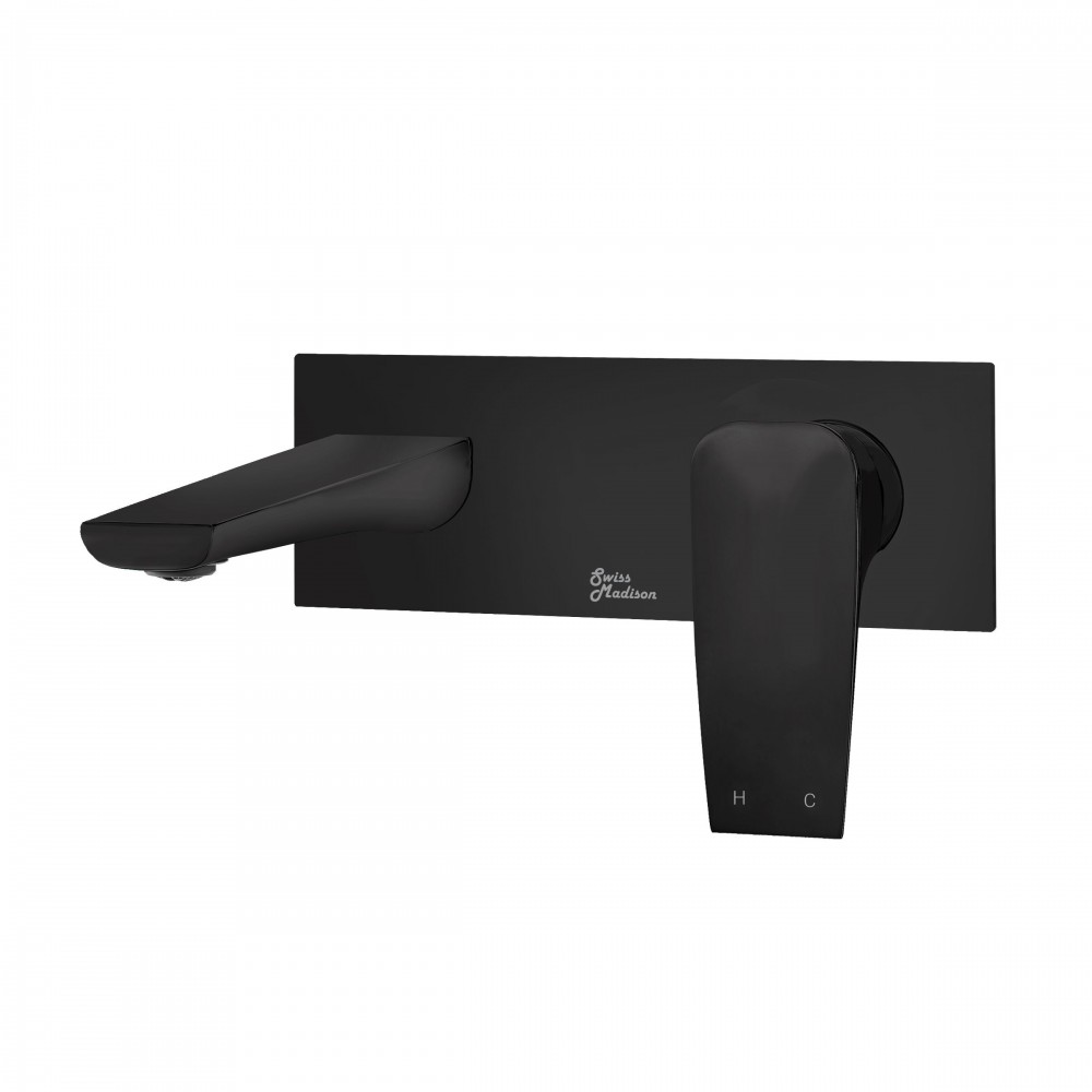 Monaco Single-Handle, Wall-Mount, Bathroom Faucet in Matte Black