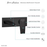 Monaco Single-Handle, Wall-Mount, Bathroom Faucet in Matte Black