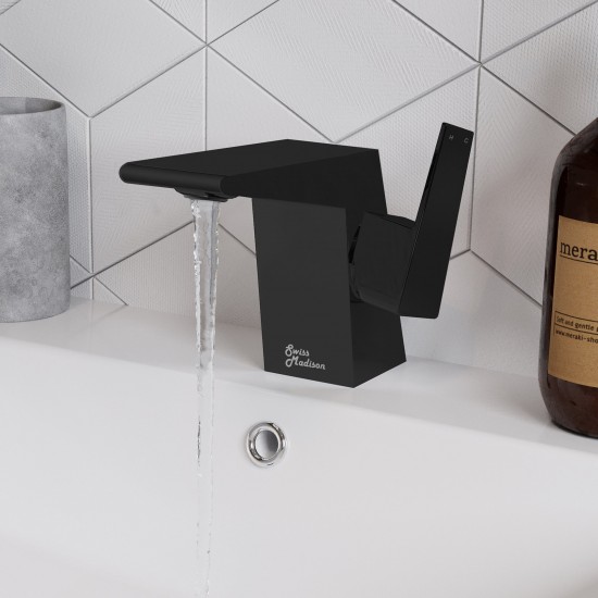 Carre Single Hole, Single-Handle, Bathroom Faucet in Matte Black