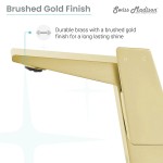 Carre Single Hole, Single-Handle, High Arc Bathroom Faucet in Brushed Gold