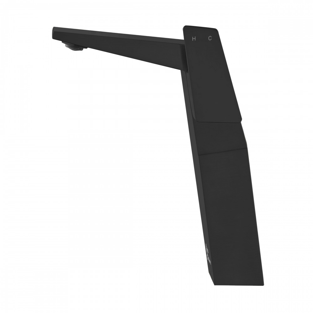 Carre Single Hole, Single-Handle, High Arc Bathroom Faucet in Matte Black