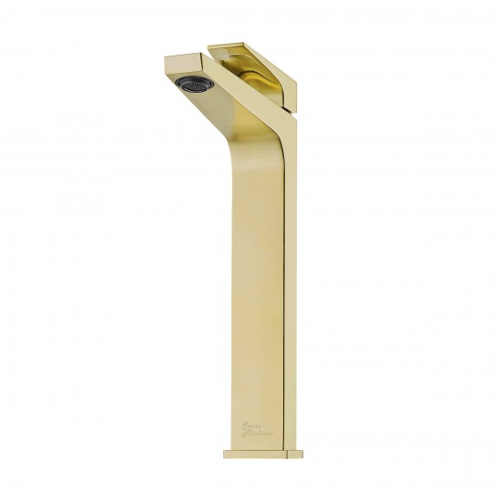 Voltaire Single Hole, Single-Handle, High Arc Bathroom Faucet in Brushed Gold