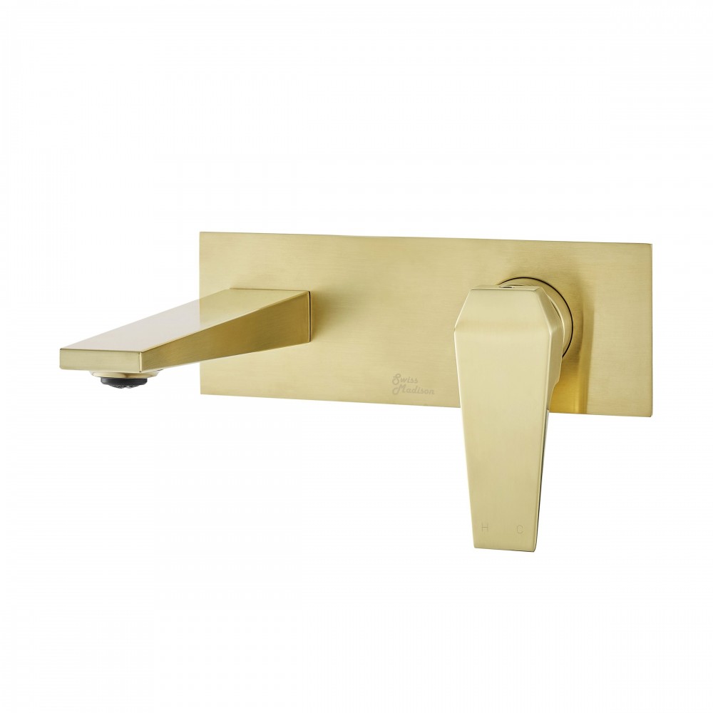 Voltaire Single-Handle, Wall-Mount, Bathroom Faucet in Brushed Gold