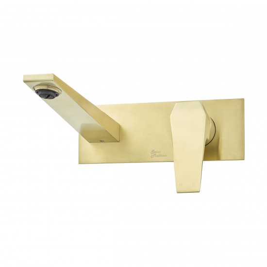 Voltaire Single-Handle, Wall-Mount, Bathroom Faucet in Brushed Gold