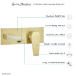 Voltaire Single-Handle, Wall-Mount, Bathroom Faucet in Brushed Gold