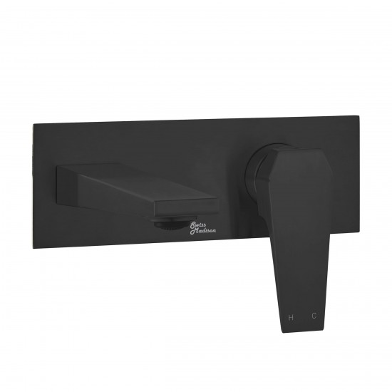 Voltaire Single-Handle, Wall-Mount, Bathroom Faucet in Matte Black