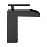 Concorde Single Hole, Single-Handle, Waterfall Bathroom Faucet in Matte Black