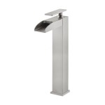 Single Hole, Single-Handle, High Arc Waterfall, Bathroom Faucet, Brushed Nickel