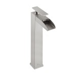 Single Hole, Single-Handle, High Arc Waterfall, Bathroom Faucet, Brushed Nickel