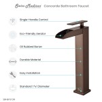 Concorde Single Hole, Single-Handle, High Arc Waterfall, Bathroom Faucet