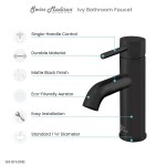 Ivy Single Hole, Single-Handle, Bathroom Faucet in Matte Black