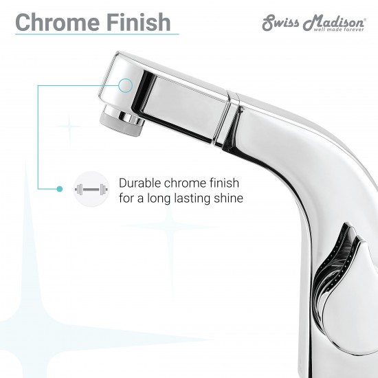 Swiss Madison Virage 7 Single Handle, Bathroom Faucet in Chrome