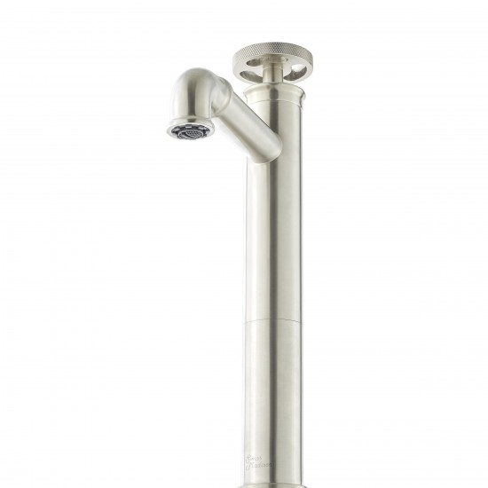 Avallon Single Hole, Single-Handle Wheel, High Arc Faucet in Brushed Nickel