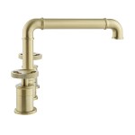 Avallon 8 in. Widespread, 2-Handle Wheel, Bathroom Faucet in Brushed Gold