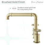 Avallon 8 in. Widespread, 2-Handle Wheel, Bathroom Faucet in Brushed Gold