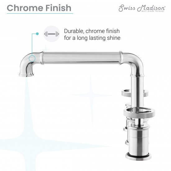 Avallon 8 in. Widespread, 2-Handle Wheel, Bathroom Faucet in Chrome