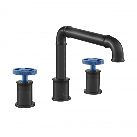 Avallon 8 in. Widespread, 2-Handle Wheel, Bathroom Faucet in Matte Black