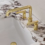 Avallon 8 in. Widespread, Sleek Handle, Bathroom Faucet in Brushed Gold