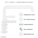 Avallon 8 in. Widespread, Sleek Handle, Bathroom Faucet in Matte White