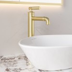 Avallon Single Hole, Single-Handle Sleek, High Arc Bathroom Faucet, Brushed Gold