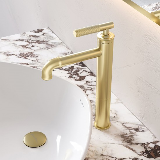 Avallon Single Hole, Single-Handle Sleek, High Arc Bathroom Faucet, Brushed Gold