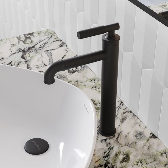 Avallon Single Hole, Single-Handle Sleek, High Arc Bathroom Faucet, Matte Black