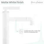 Avallon Single Hole, Single-Handle Sleek, High Arc Bathroom Faucet, Matte White