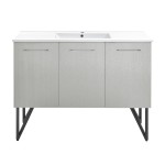 Annecy 48 Single, Brushed Grey, Two Doors, One Drawer, Bathroom Vanity