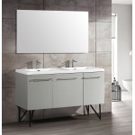 Annecy 60 Double, Brushed Grey, Two Doors, One Drawer, Bathroom Vanity