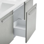 Annecy 60 Double, Brushed Grey, Two Doors, One Drawer, Bathroom Vanity