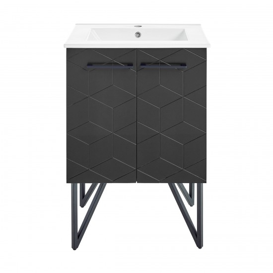 Swiss Madison Annecy 24" Bathroom Vanity in Phantom Black