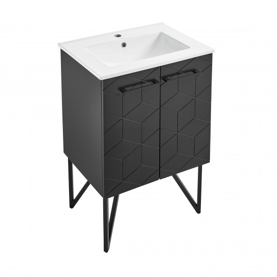 Swiss Madison Annecy 24" Bathroom Vanity in Phantom Black