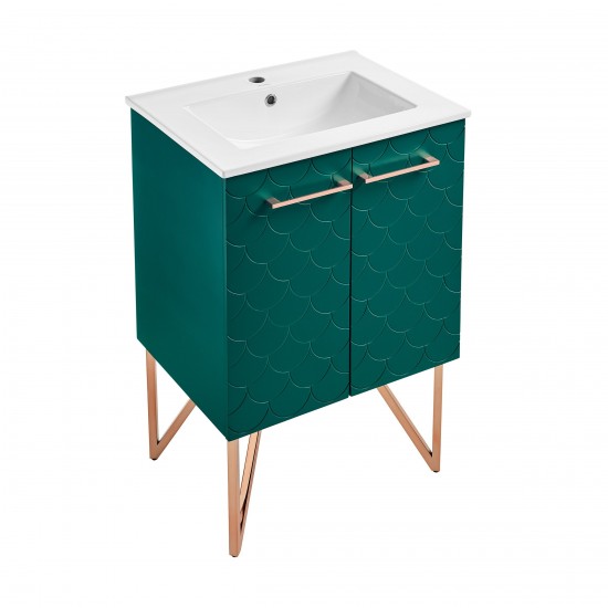 Swiss Madison Annecy 24" Bathroom Vanity in Barracuda Teal